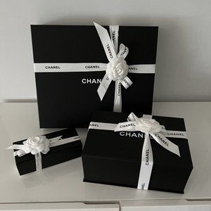 Lot of 3, 1xAUTH Chanel Magnetic Gift Box & 2x regular box w/ Ribbon & Camelia
